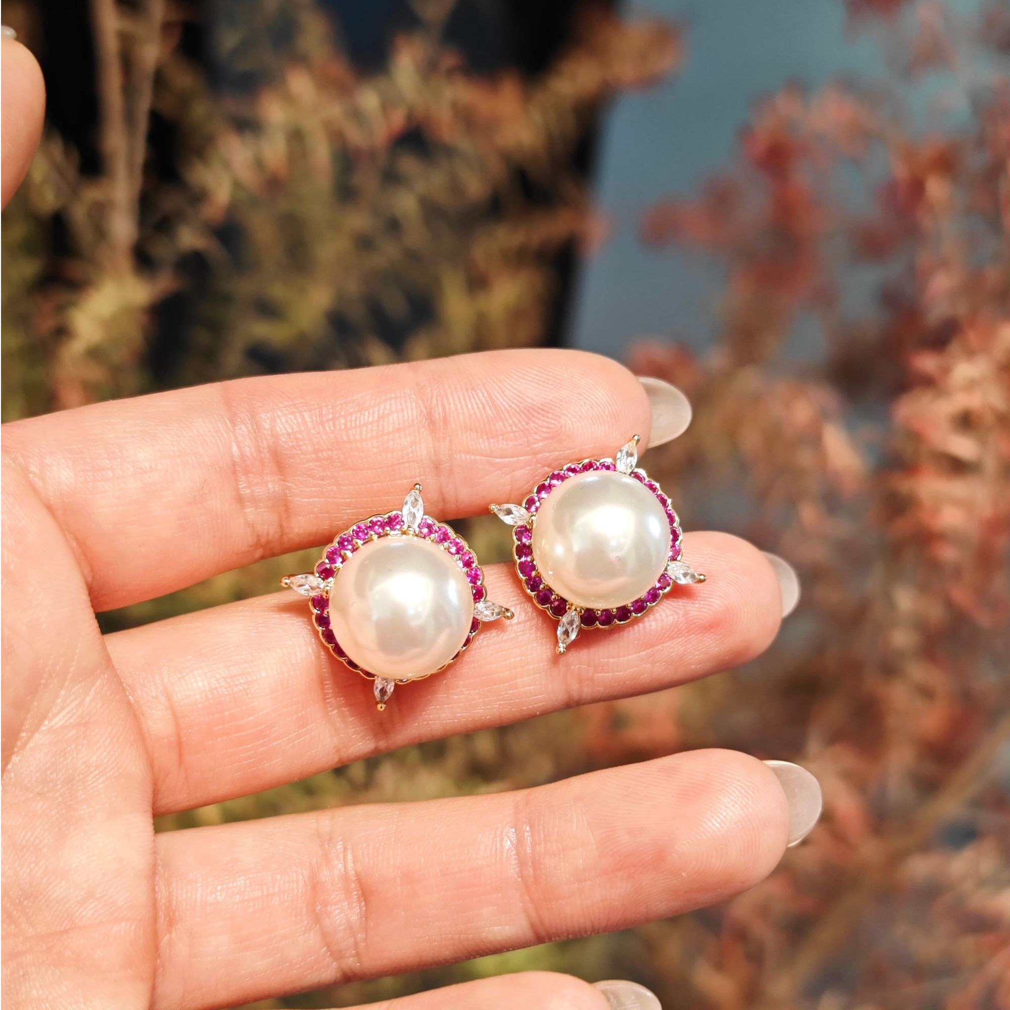 铜合金仿珍珠耳饰 倪妮同款精致气质百搭耳饰