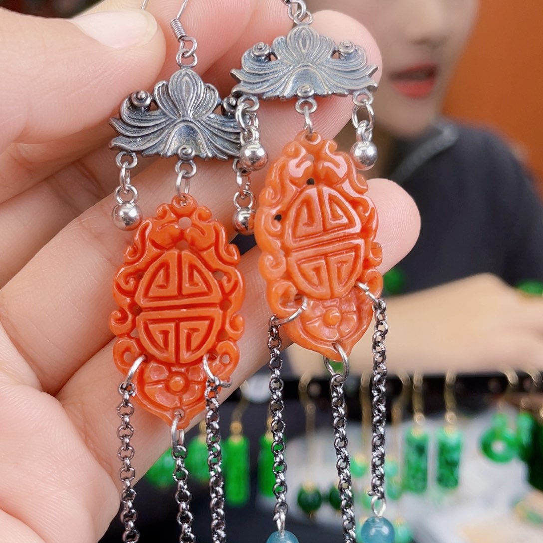 翡翠未镶嵌耳饰饰品