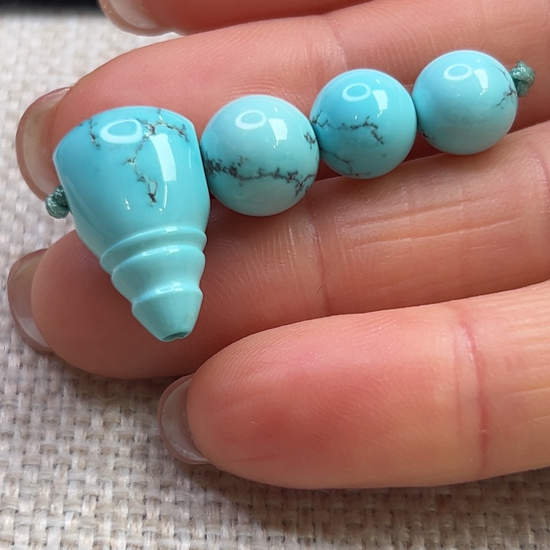 绿松石未镶嵌珠宝奇石8.5腰珠