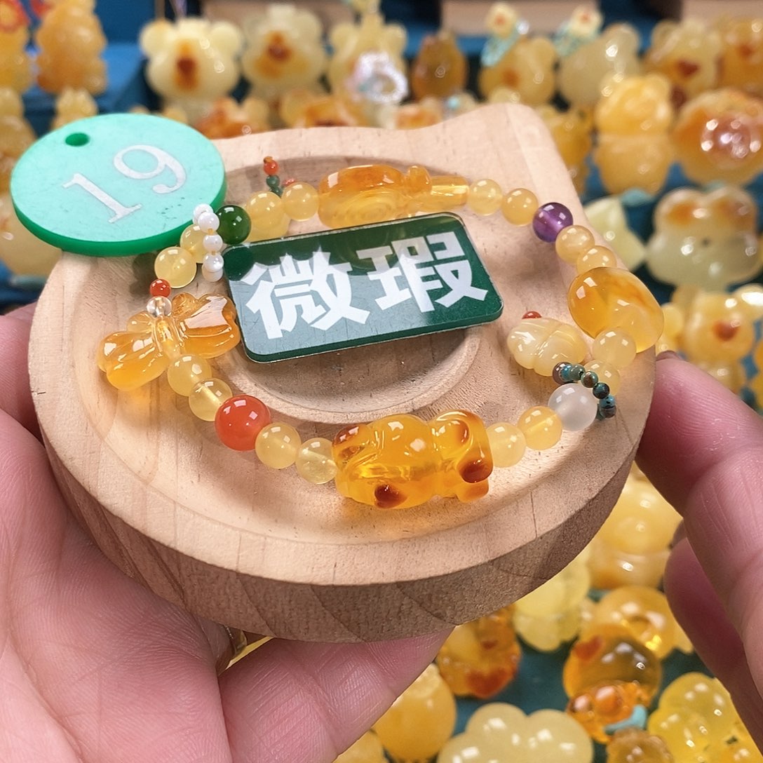 琥珀颈饰未镶嵌手链