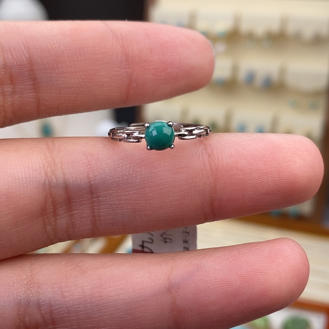 绿松石戒指银S925镶嵌