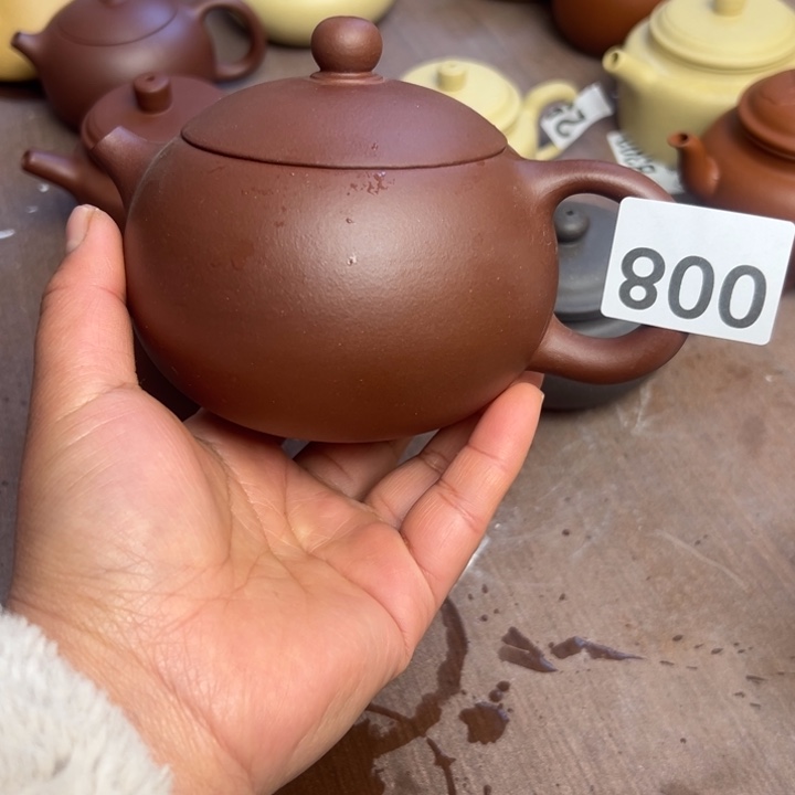 紫砂茶壶紫泥半手工420cc