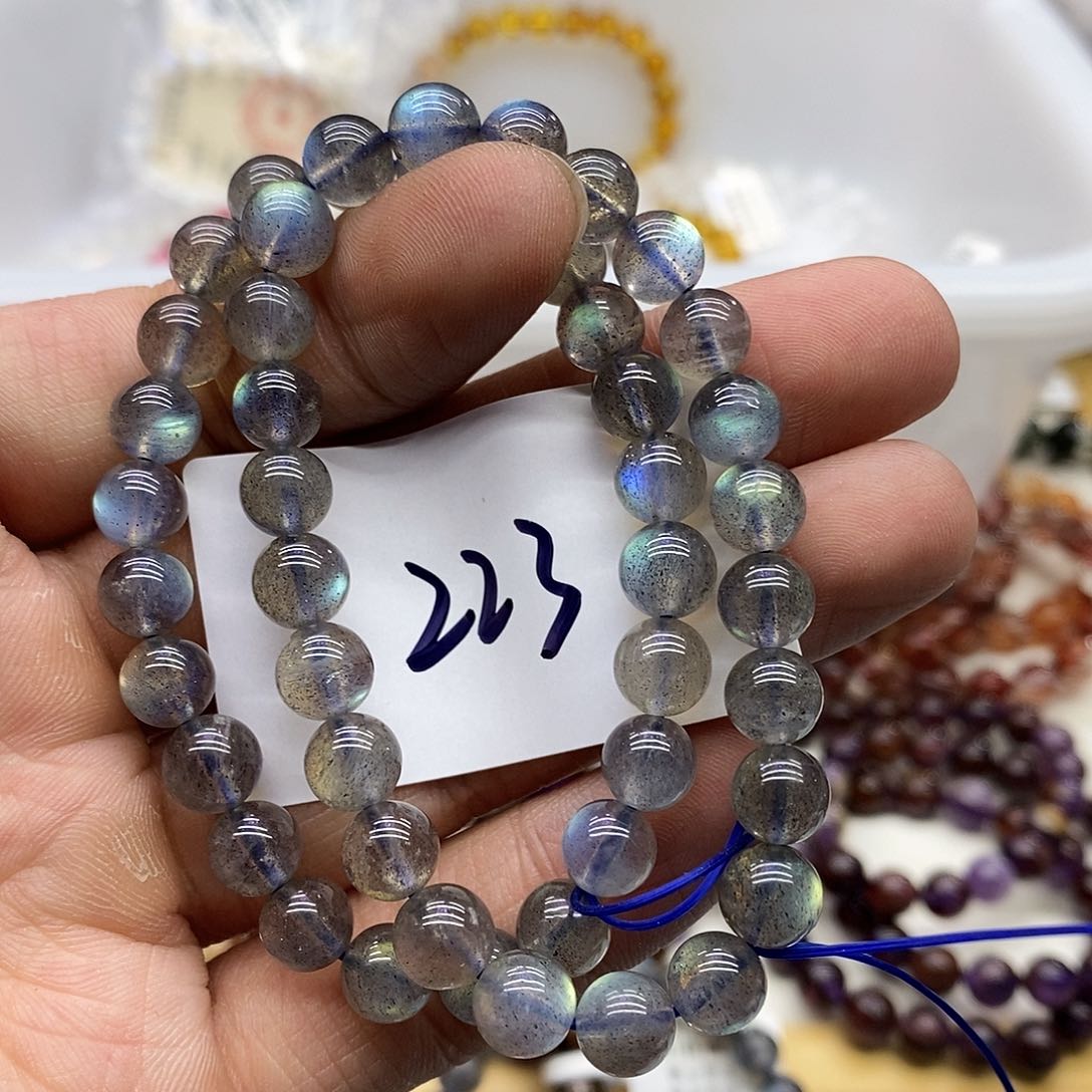 拉长石手链未镶嵌多样性发货发一条