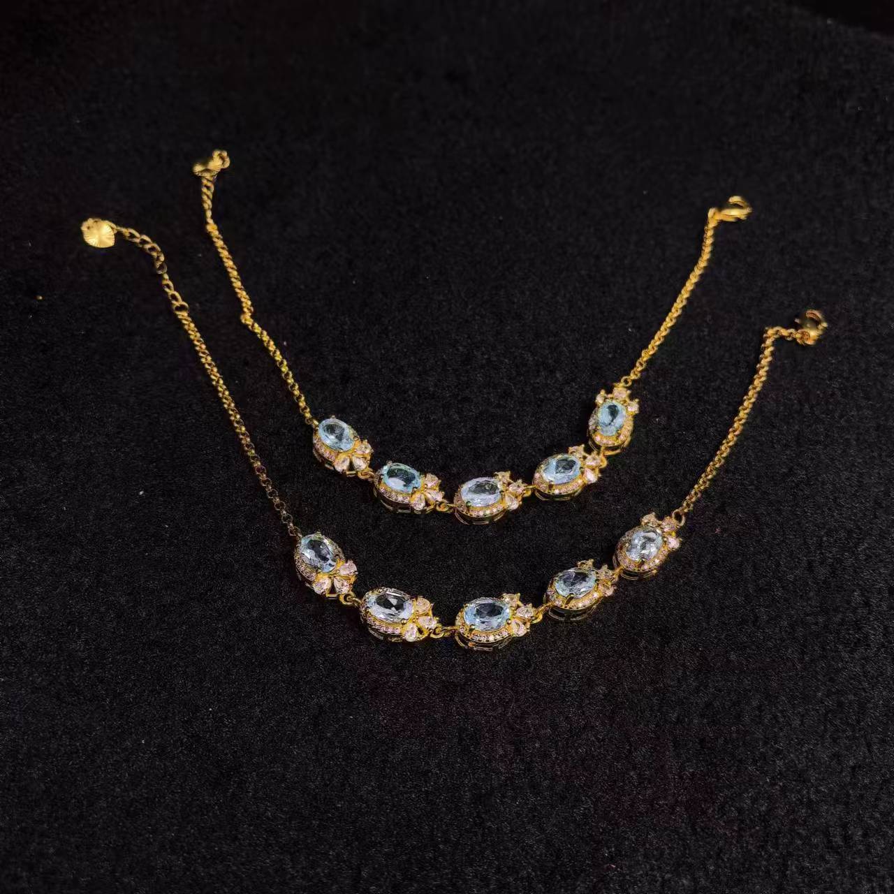 面面来财珠宝CT3197璀璨星光蓝托帕石手链-多样性发货只发一件