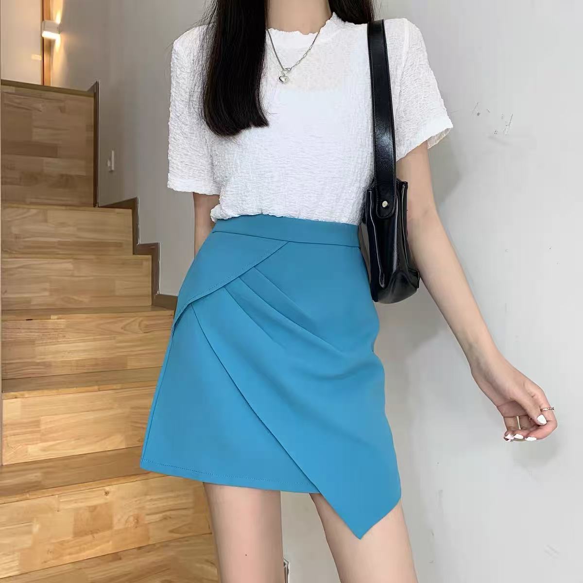 【成都•BD】NN3152新款西装料垂感设计感半身裙休闲高腰百搭显瘦