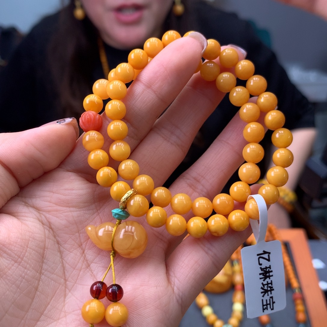 蜜蜡手串未镶嵌天然