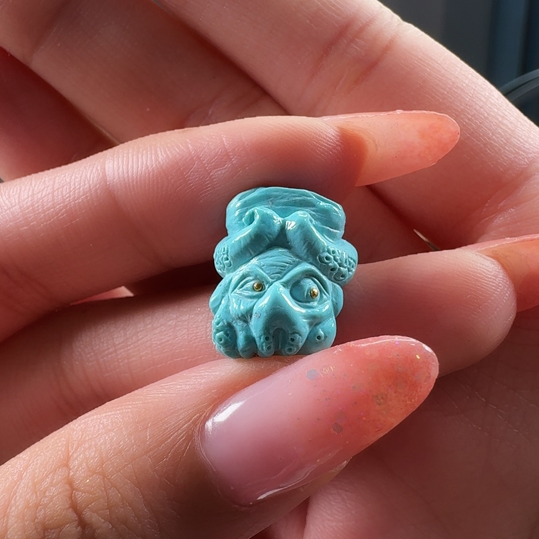 绿松石未镶嵌吊坠(不含链)章鱼哥