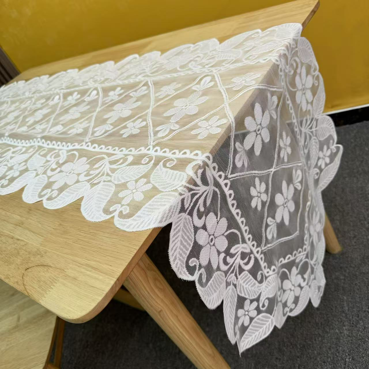 45宽*250长简约田园蕾丝茶几布桌布电视柜盖布布艺美式复古