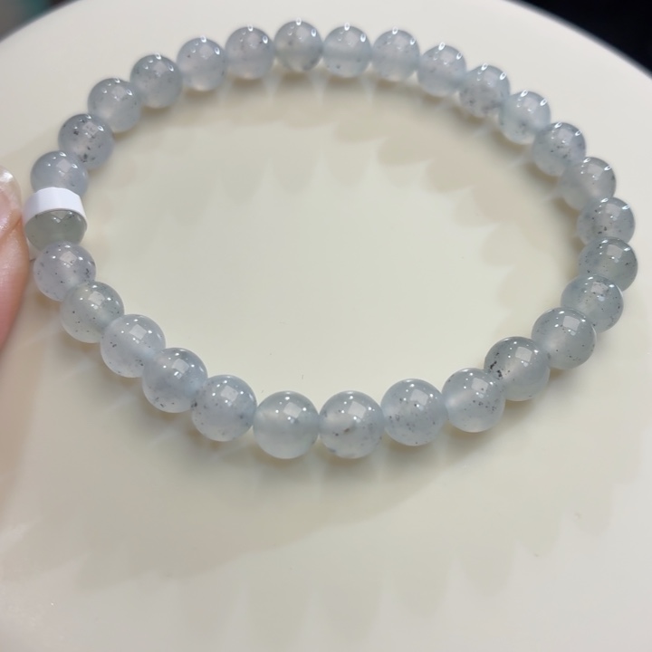 翡翠未镶嵌手链冰胶水墨丹卡6.3