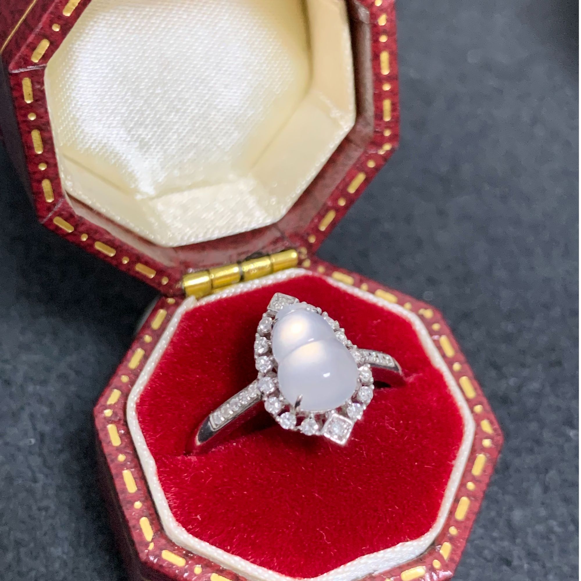 翡翠葫芦戒指高冰葫芦18k金镶嵌气质简约女士戒指