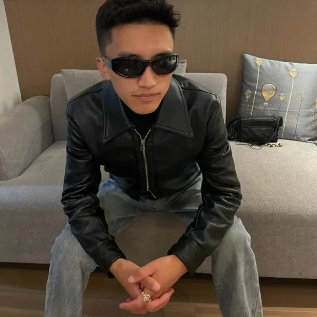 潮流男帅气薄款翻领厚款本布下摆短款春季韩版皮衣