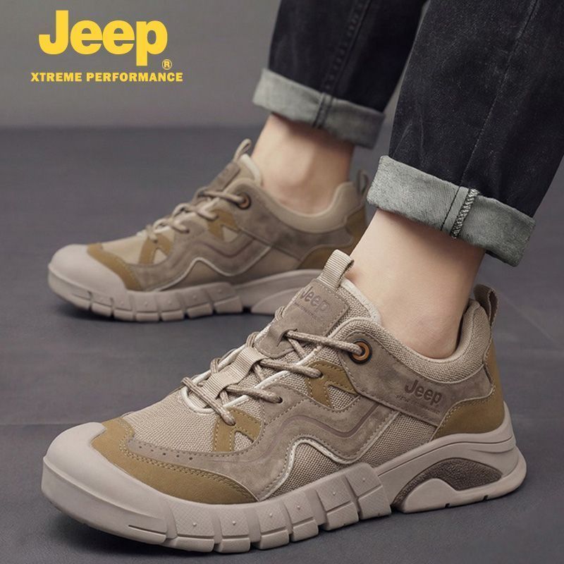 JEEP吉普户外男鞋秋季新款正品网面透气运动鞋厚底防滑耐磨徒步鞋