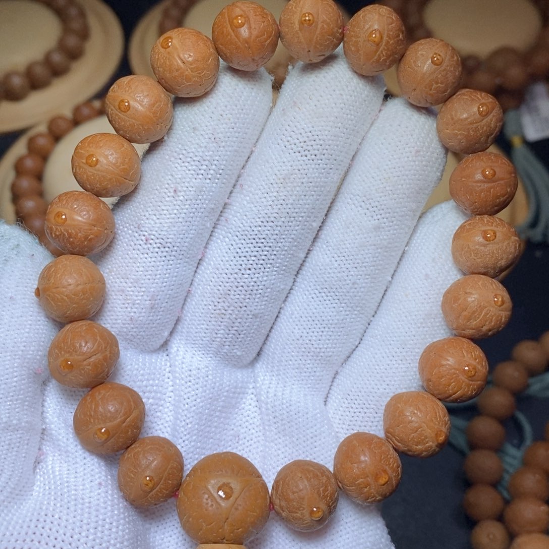 手串凤眼菩提12.5mm红皮同树圆桩单圈20颗