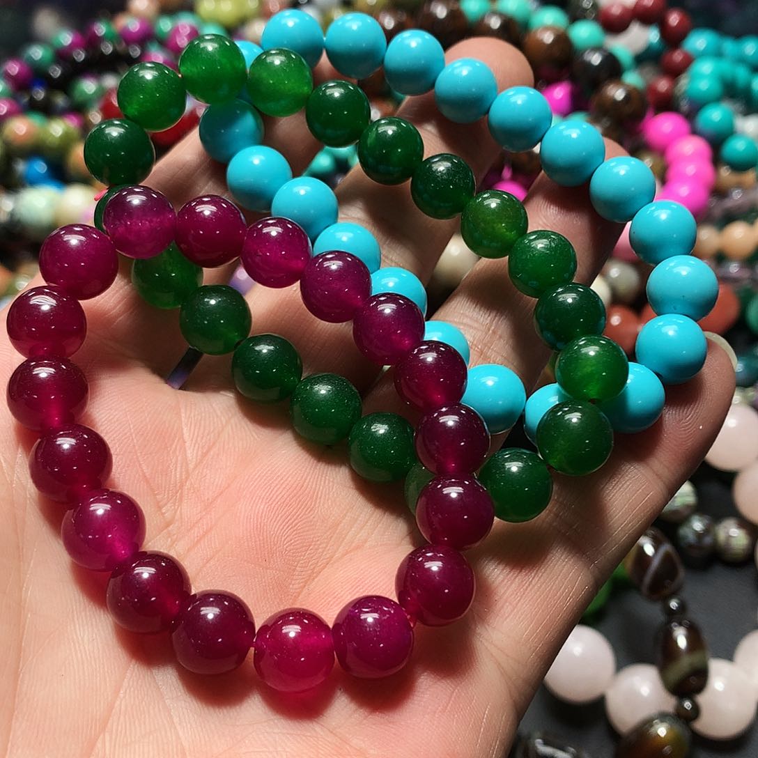 未镶嵌手串玛瑙/玉髓卡10三条手链