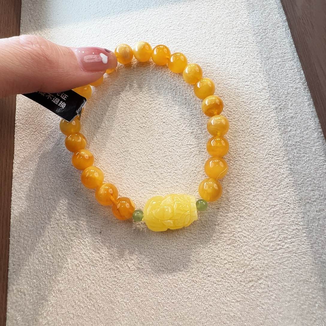 蜜蜡未镶嵌手链蜜蜡8mm