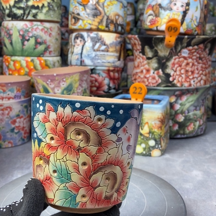 红陶景德镇艺术手绘作品