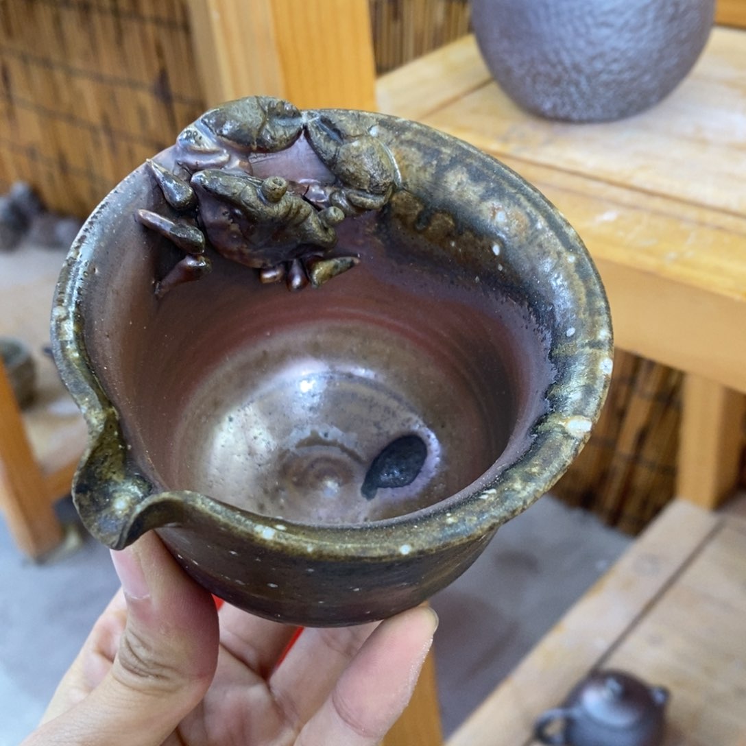 陶园柴烧 精品高货摆件582瑕