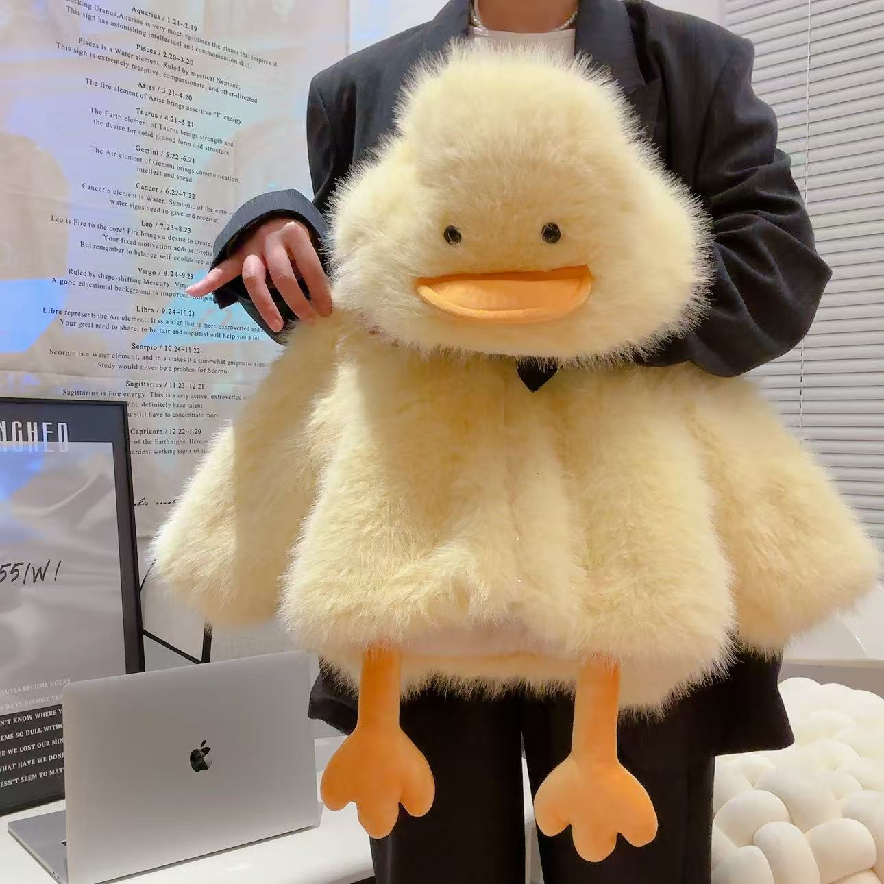 【可爱小鸭子加绒加厚】男女孩冬款外套草草毛茸茸萌宝冬季保暖上衣