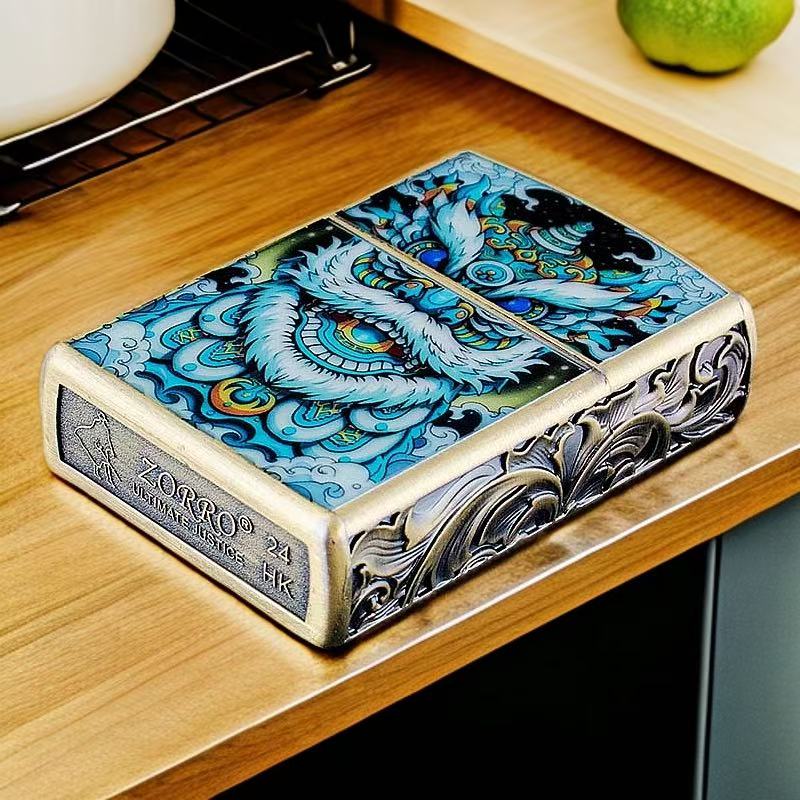 青铜夜光鸿运当头小瑞兽打火机【全新机无煤-油】