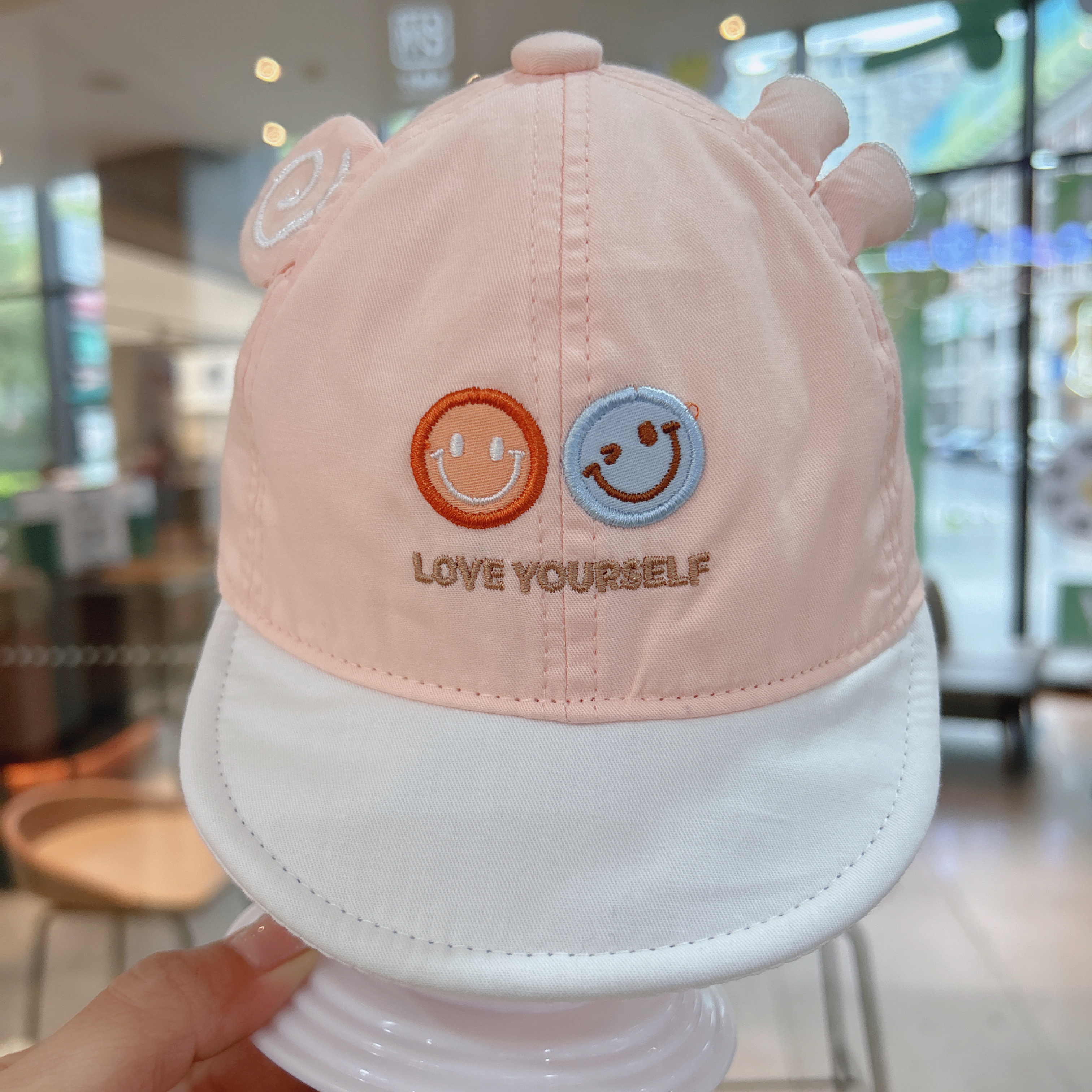 嘟嘟啦短檐高顶卡通帽子男休闲风2024年春夏季2926