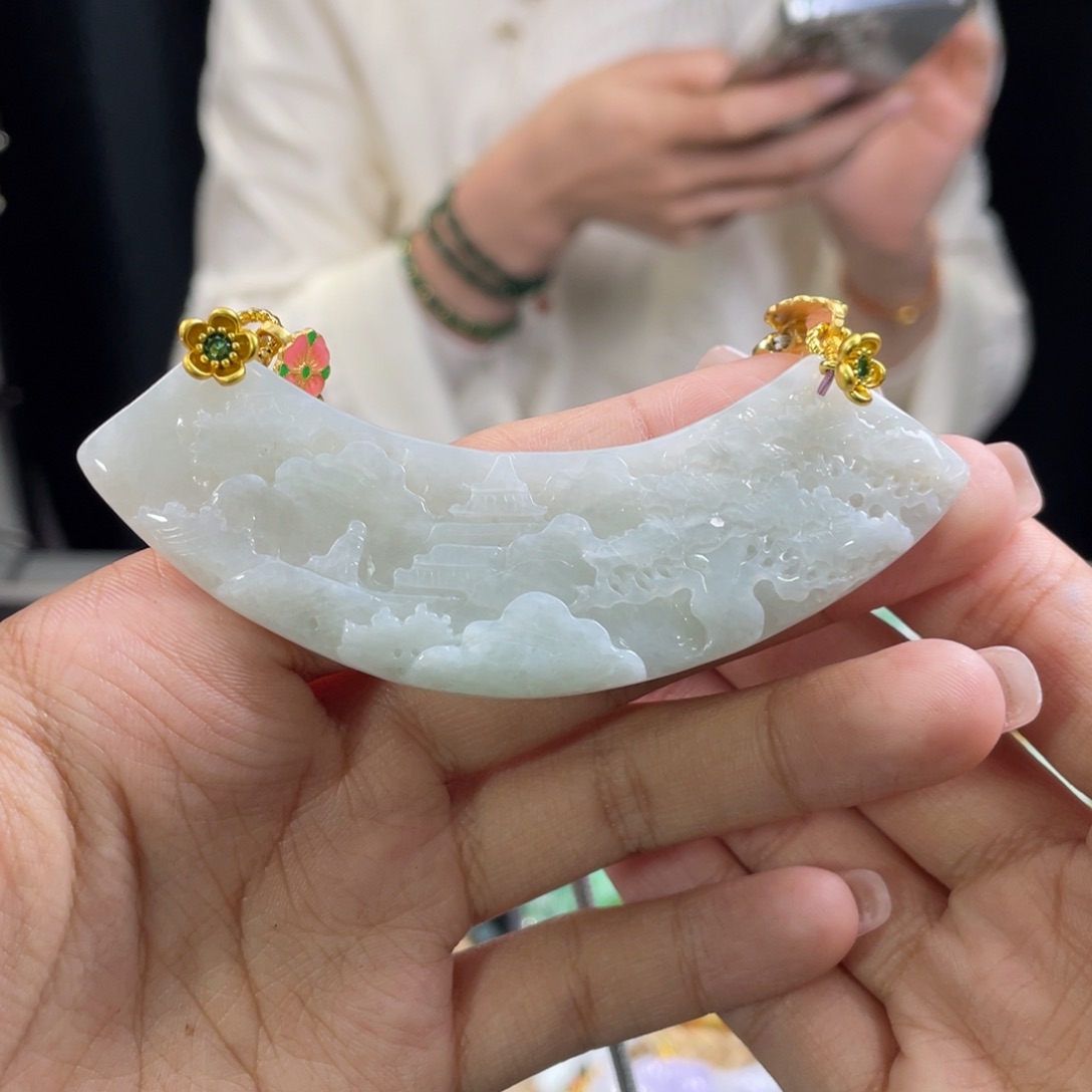 翡翠颈饰未镶嵌代编织