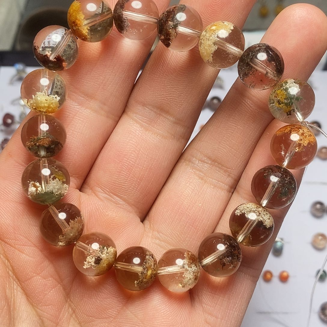 彩幽灵花幽灵四季幽灵水晶手串11.5mm