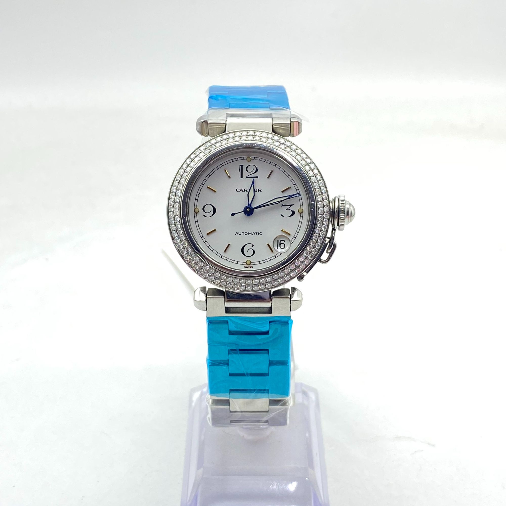 95新 Cartier/卡地亚 帕莎系列/33.5MM/自动机械/后镶钻