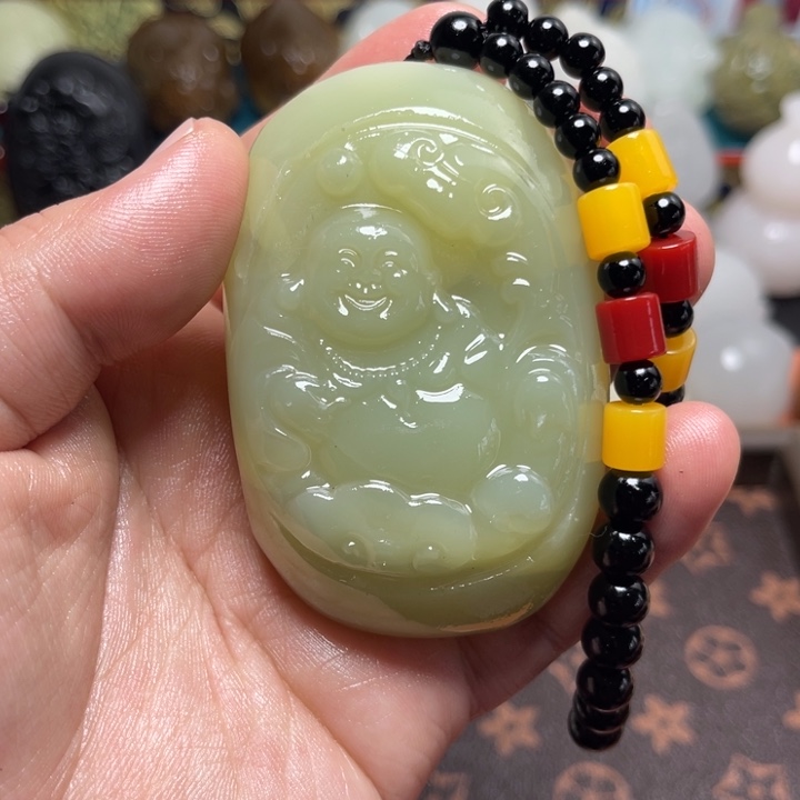 石材天然方解石手把件不退换