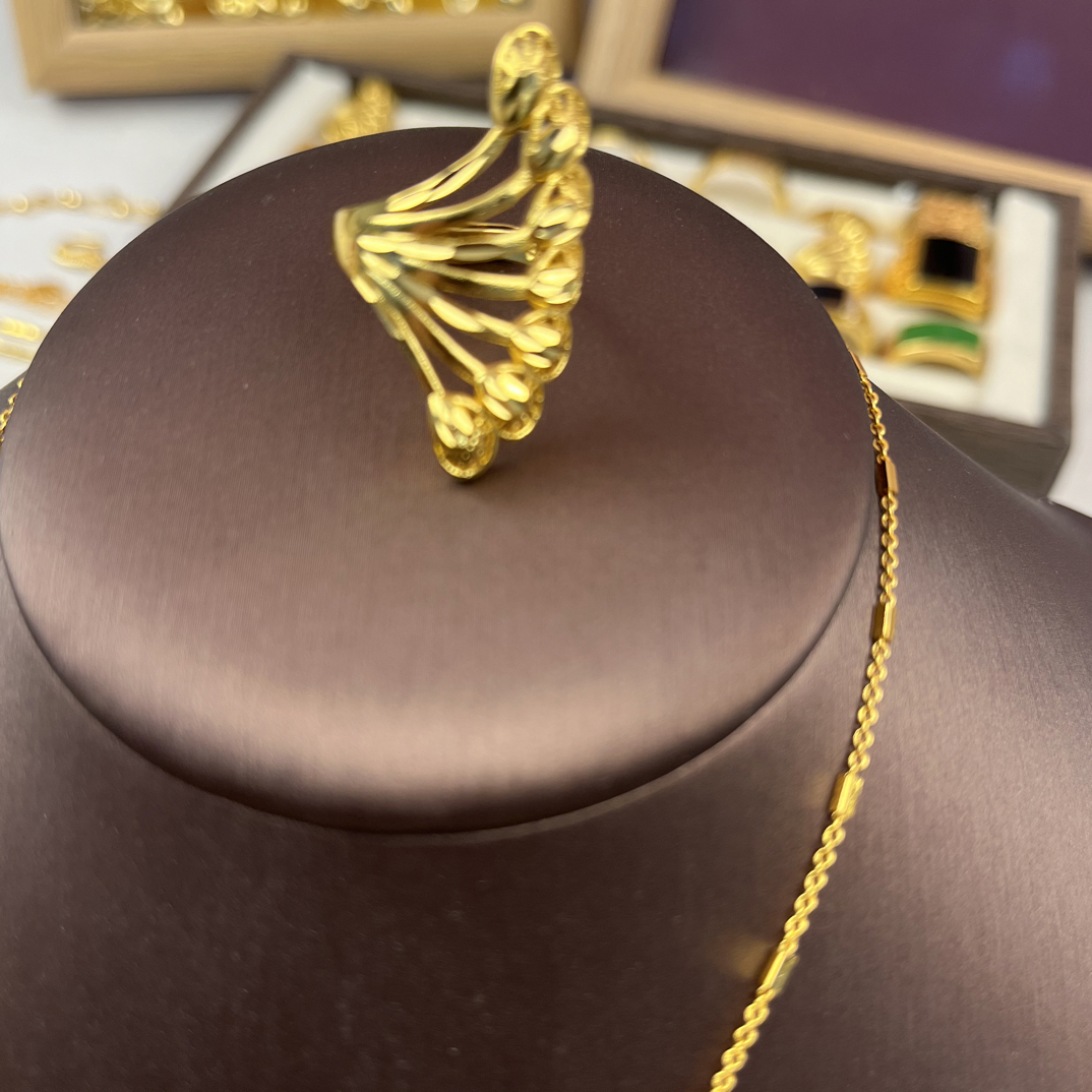 【双12专享】戒指 金色凤尾开口可调节轻奢大戒指