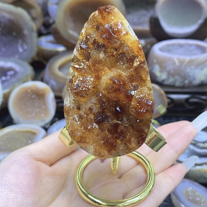 未镶嵌珠宝半成品水晶冰糖黄晶蛋