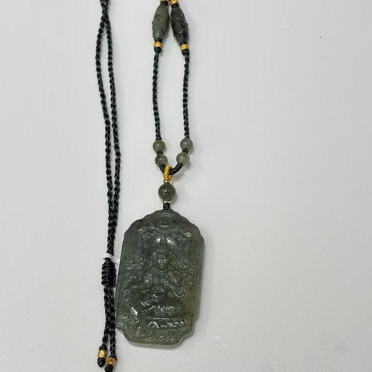 现货-新疆和田玉观音牌单面尺寸约52*30mm