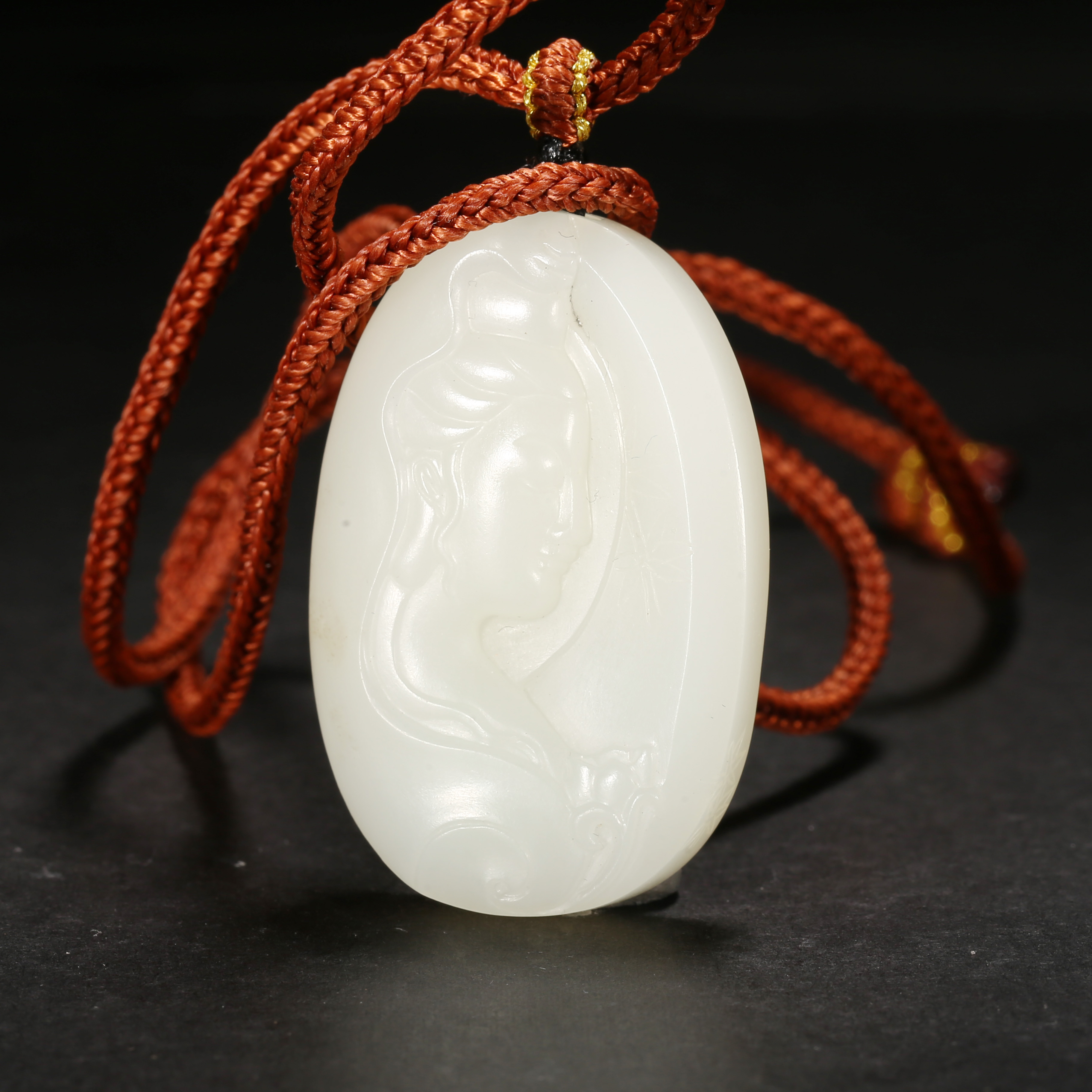 二十世纪*白玉观音牌/04ZYP2876/和田玉【北京文博】