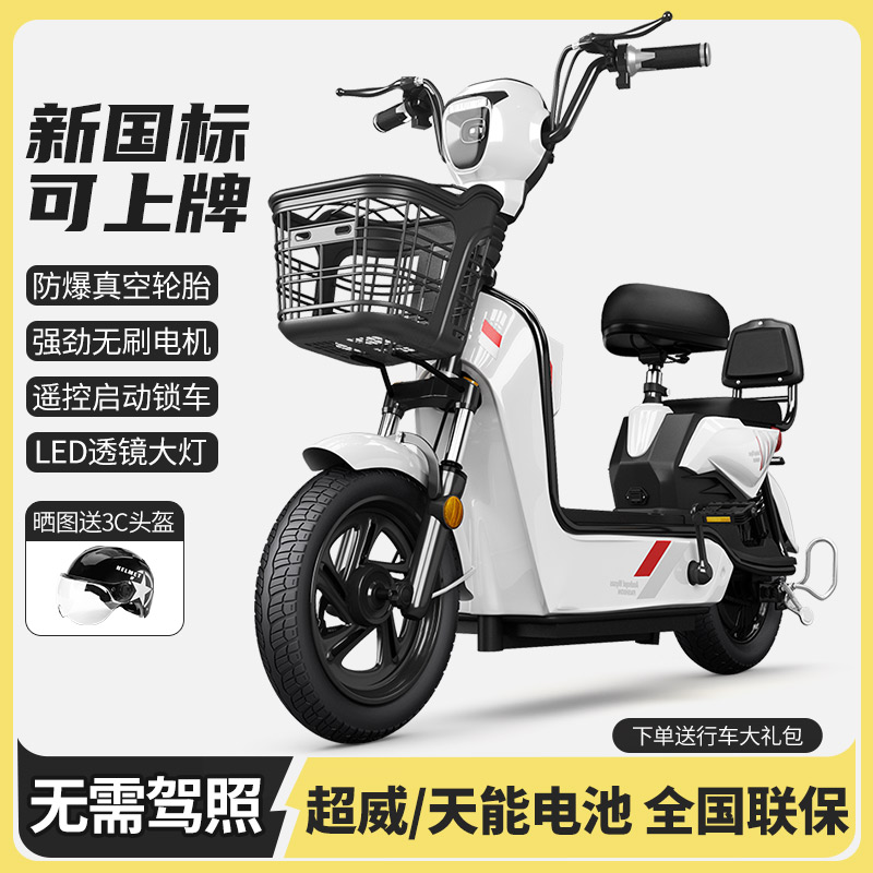 新国标电动车代步车通勤小巧遥控男女通用助力踏板长续航可上牌照