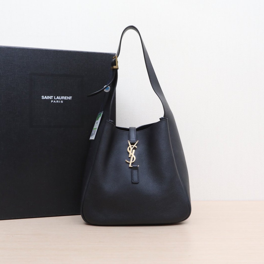 95新 YSL/圣罗兰 【小花Han】LE 5 À 7 HOBO 小号 黑色 包