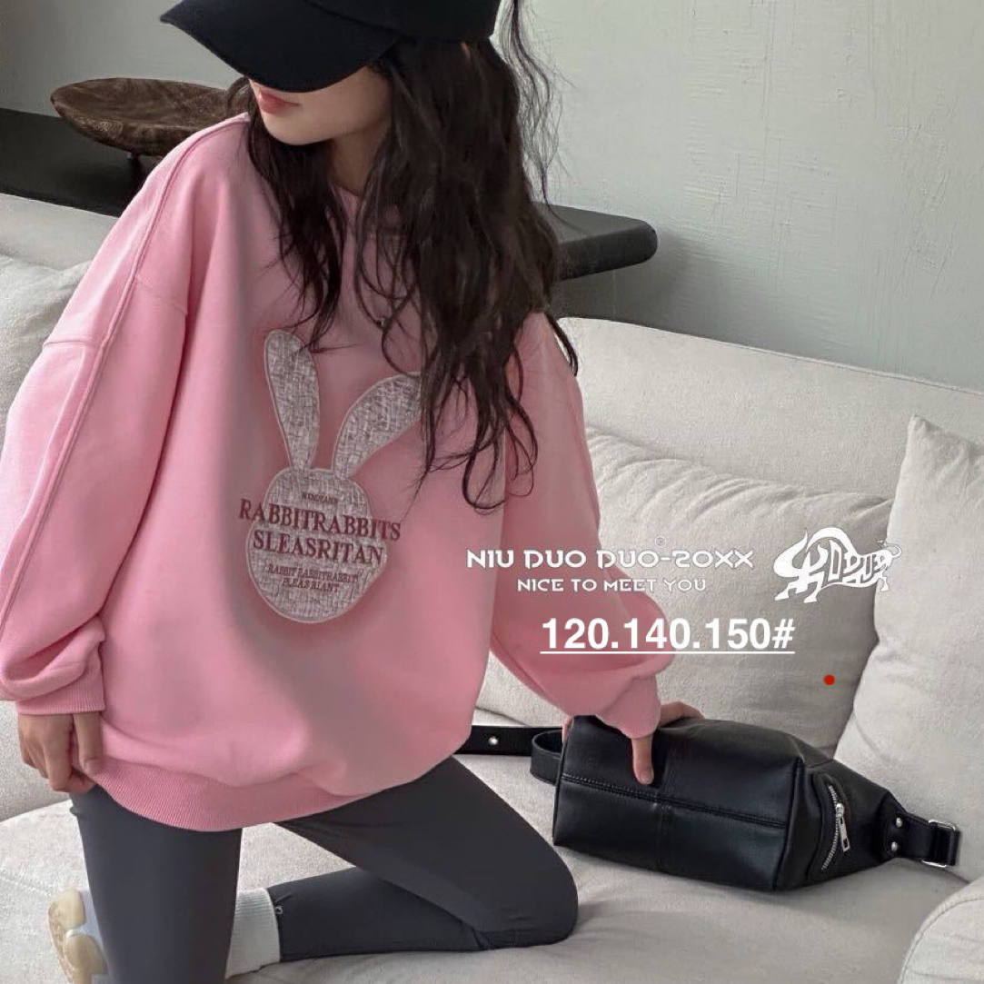 62752#中大童卫衣女童牛哆哆高品质卫衣宽松洋气款时尚百搭