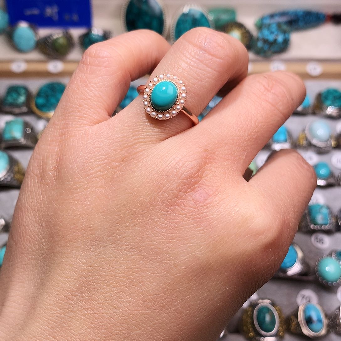 绿松石挂件银S925镶嵌采****^