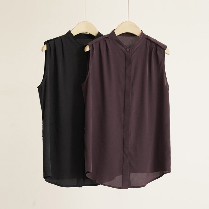 【洛杉矶】100%桑蚕丝04双绉砂洗女士背心（250735）