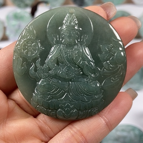 翡翠颈饰未镶嵌观音福利