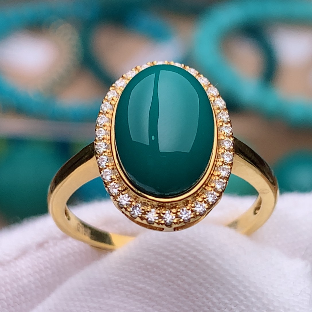 18K金镶嵌绿松石珠宝奇石