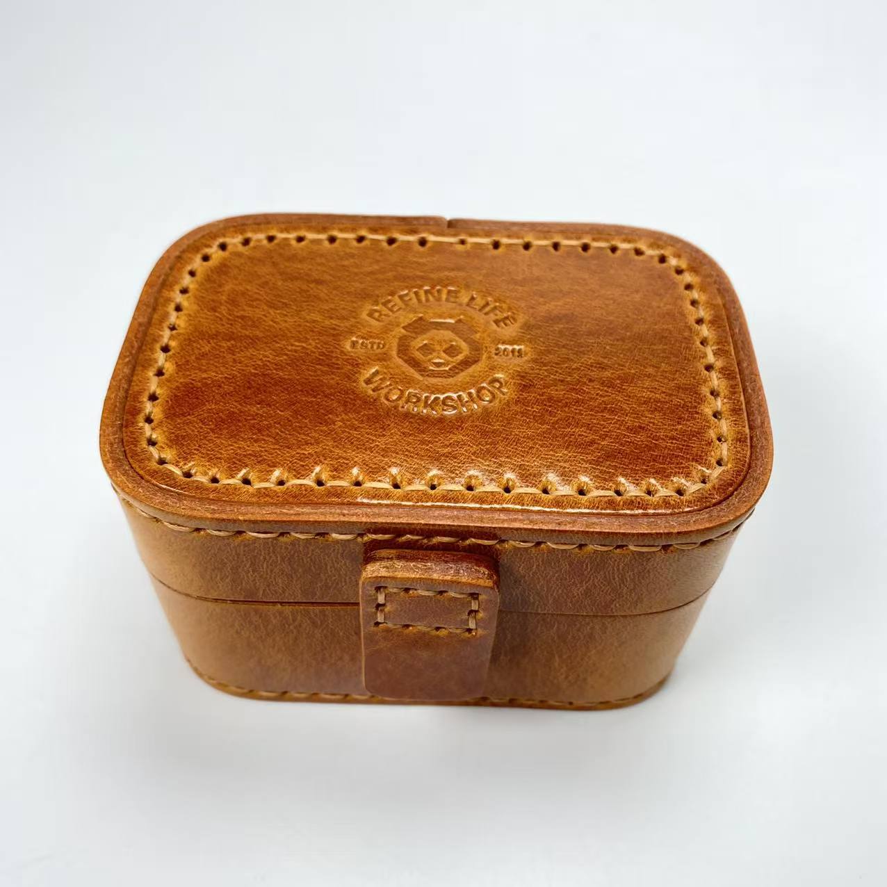 首饰袋 喜物纯牛皮文玩核桃包牛皮纹植鞣头层牛皮真皮文玩收纳盒0