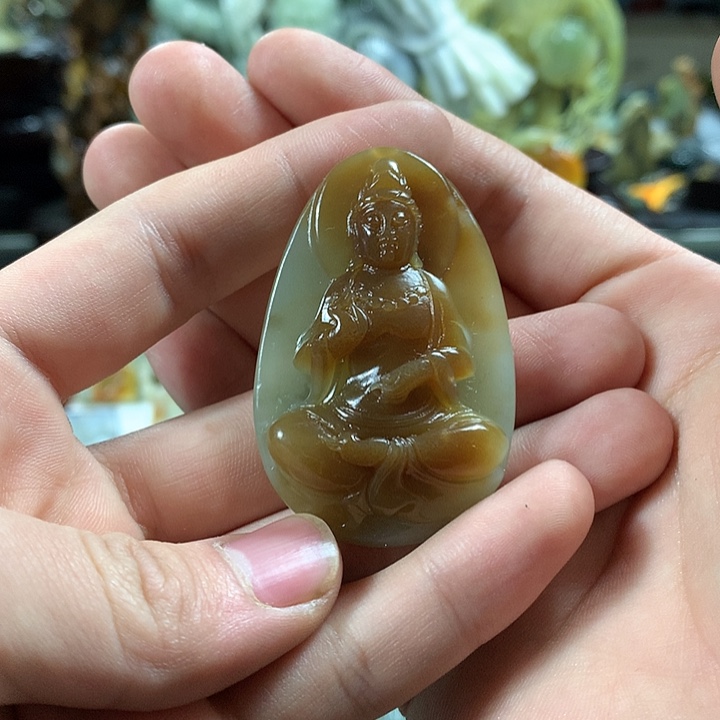 和田玉（糖玉）挂件未镶嵌高***信