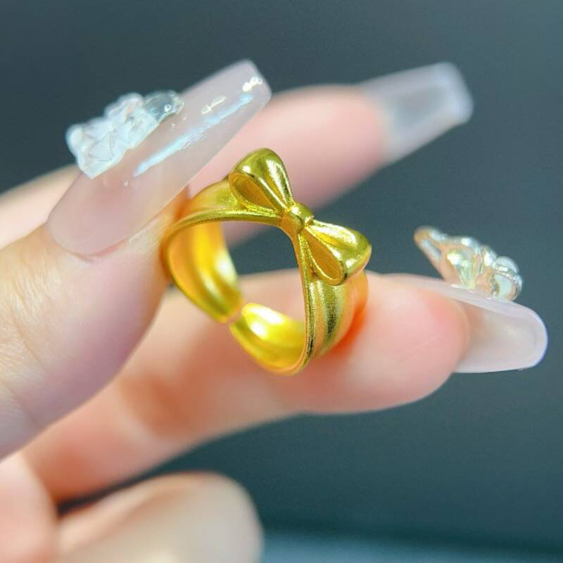 铜合金戒指 司凤同款在逃公主蝴蝶结戒指甜美高级感蝴蝶高级感女