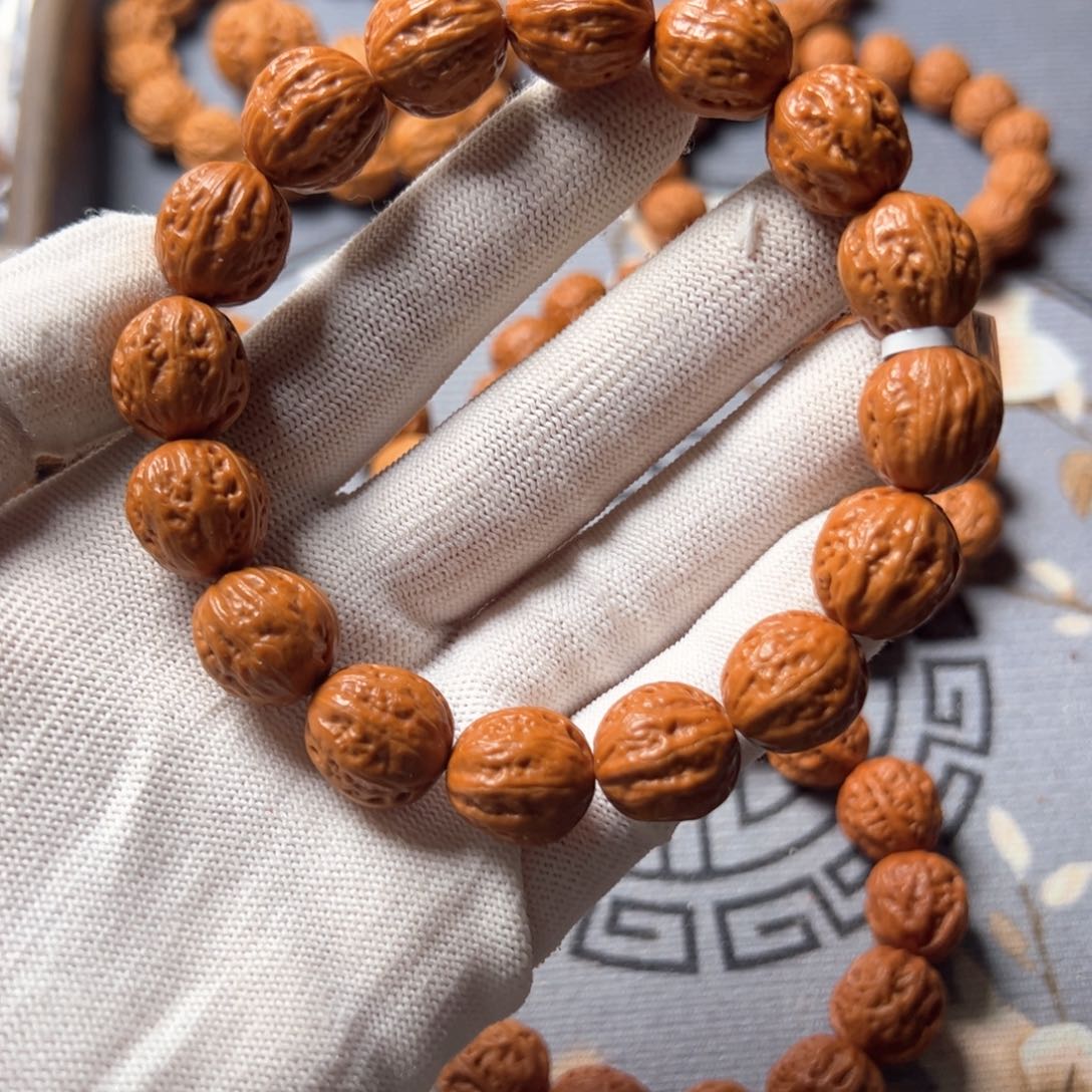 文玩核桃手串1.5金豆