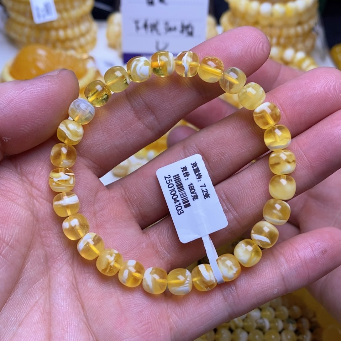 【闪购商品】蜜蜡裸石未镶嵌7+老型手串