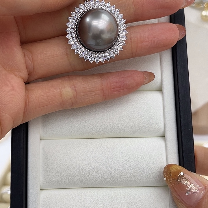 吊坠(不含链)海水珍珠银S925镶嵌