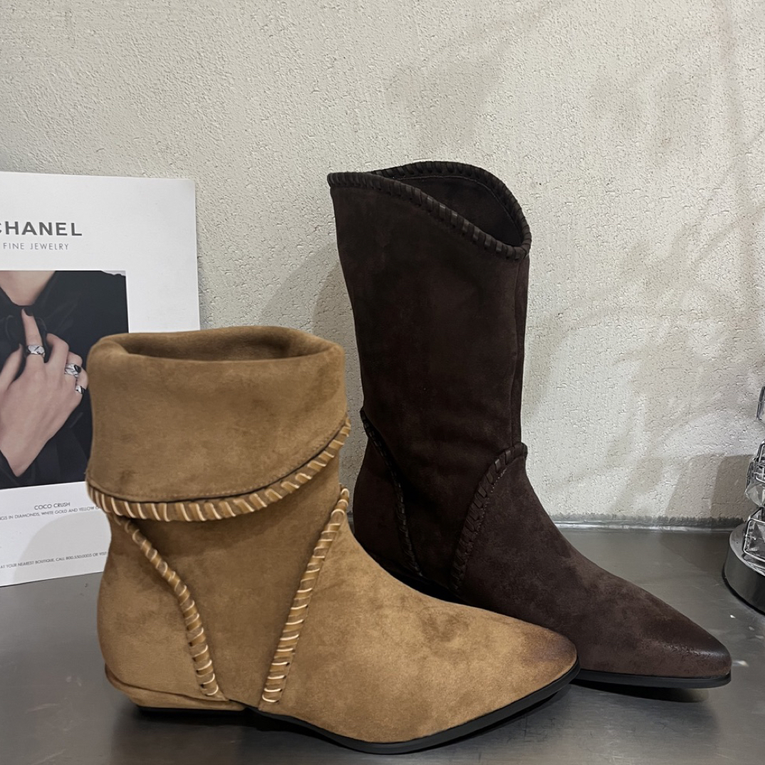 98556新款高品质百搭休闲羊京绒短靴