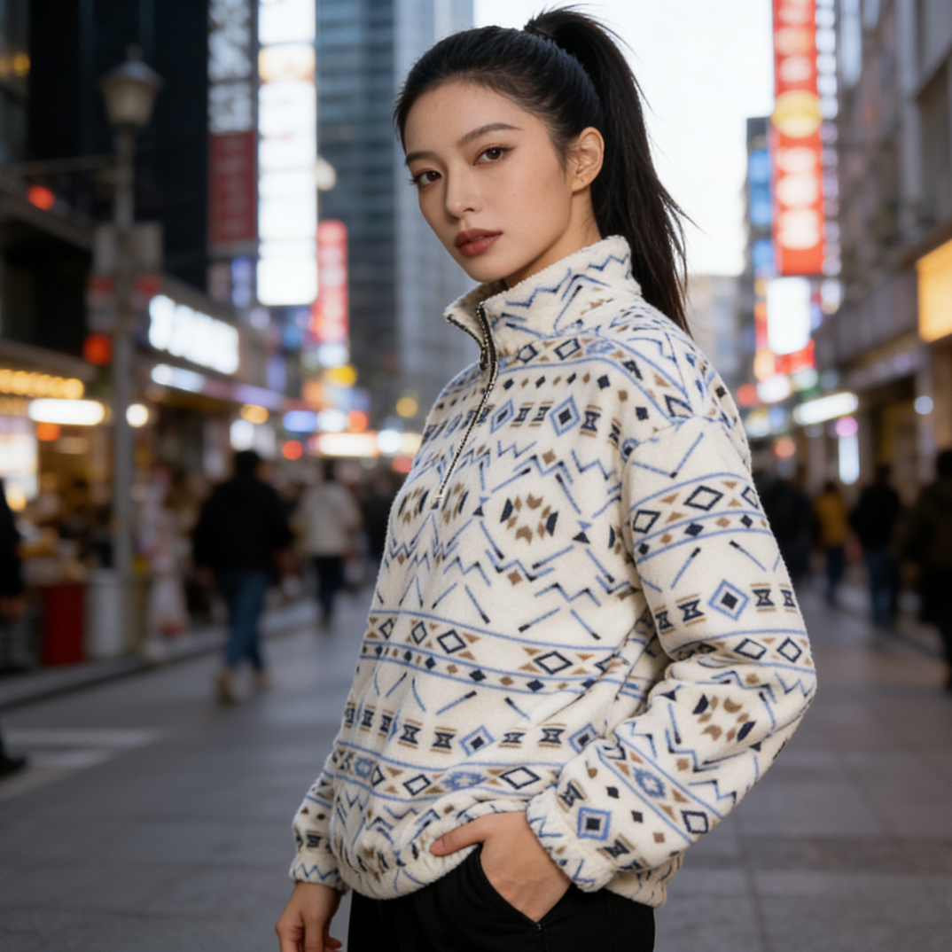 复古超软毛毛暖卫衣