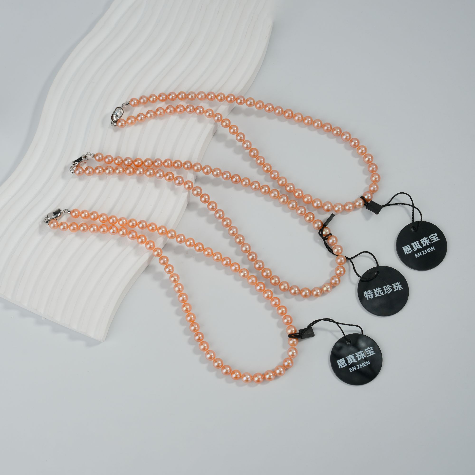 【特选黑标】淡水无核珍珠中国红项链6.3-7.3mm-多样性发一