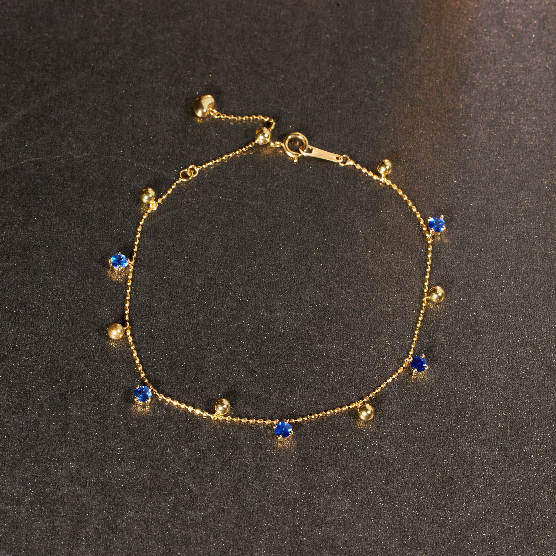 【玉峰珠宝丨安娜严选】蓝宝石手链18K金满天星【S1550】多样性发一