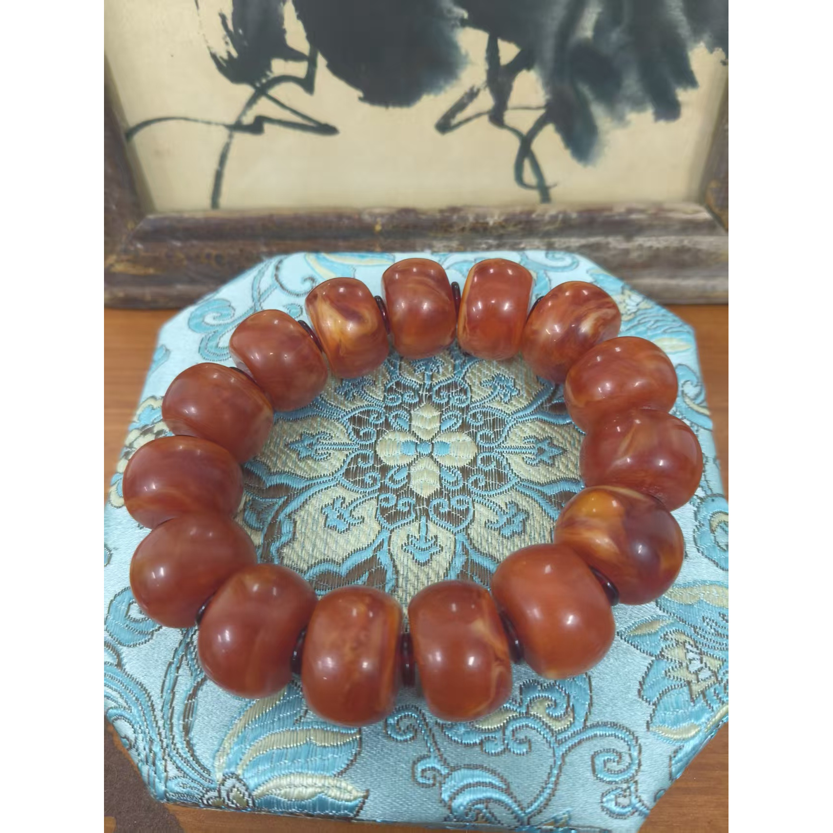 柒国风复古橙手串